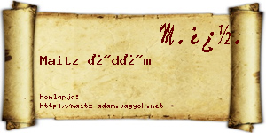 Maitz Ádám névjegykártya